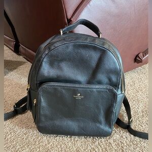 KATE SPADE NICOLE LARCHMONT Avenue BACKPACK BLACK Pebbled LEATHER TRAVEL SCHOOL